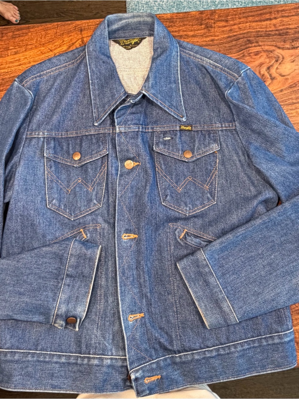 Vintage Wrangler Men's Blue Denim Trucker Jacket